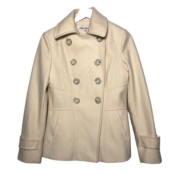 Kenneth Cole Jackets & Blazers - Kenneth Cole New York Women's Size 4 Cream Ivory Wool Blend PeaCoat Jack…